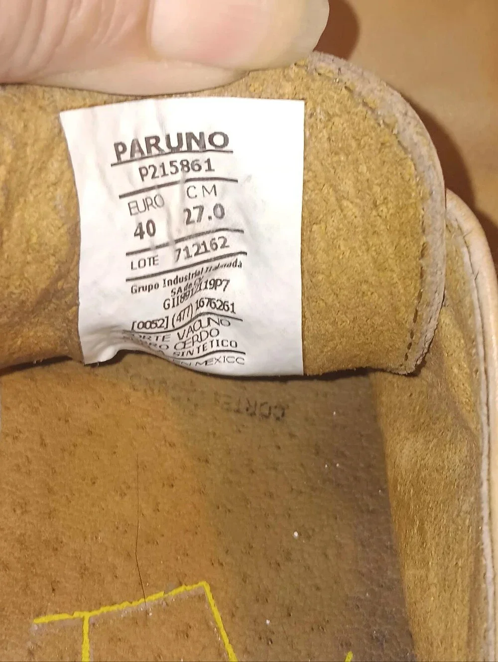 Paruno Mens Italian Tan Leather Oxford Shoes Sz 7.5